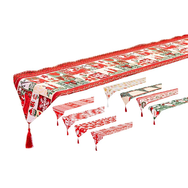 

Christmas Table Runner - Holiday Table Runners for Dining Room, Snowflake Dining Cloth for Xmas Table Decorations