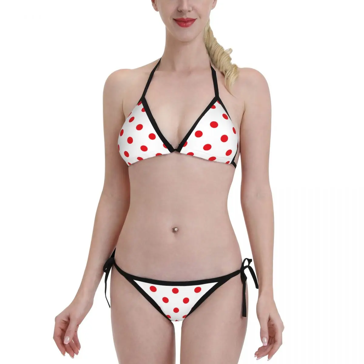 

Polka Dot Sexy Bikini Set 2022 New Swimsuits Swimwear Women Backless Bather Swimming Suit Beachwear Set