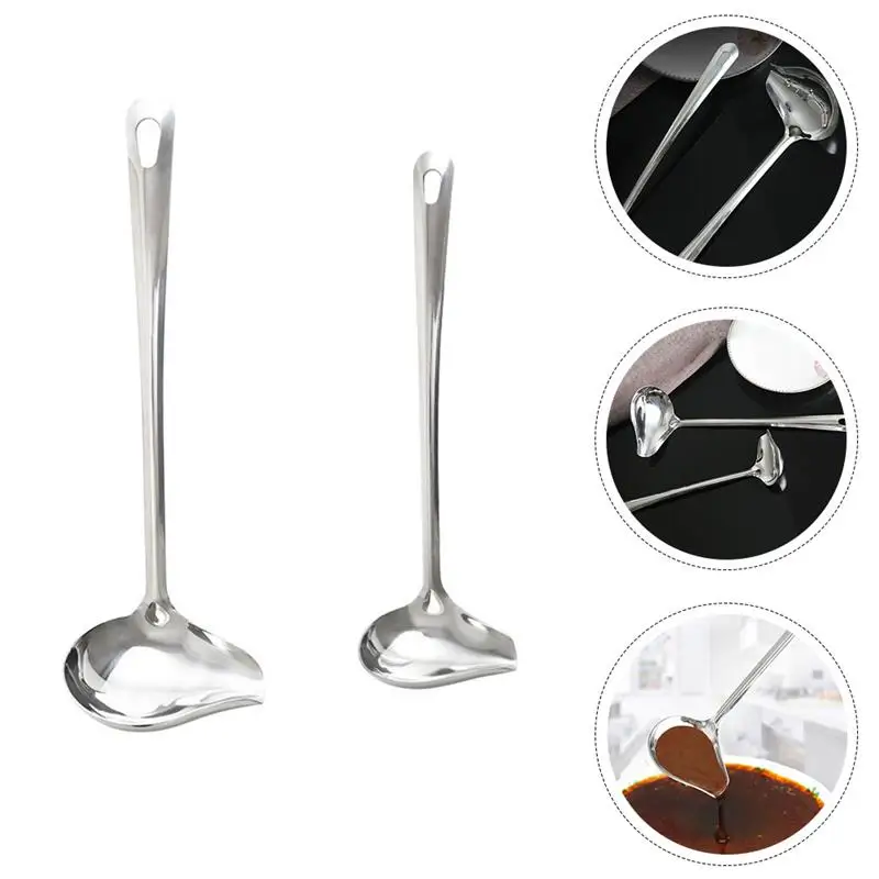

2pcs Juice Spoon Oil Spoon Duckbill Spoon Soup Spoon Restaurant Sauce Spoons Kitchen Scoops Sauce Serving Spoons Culinary Spoons