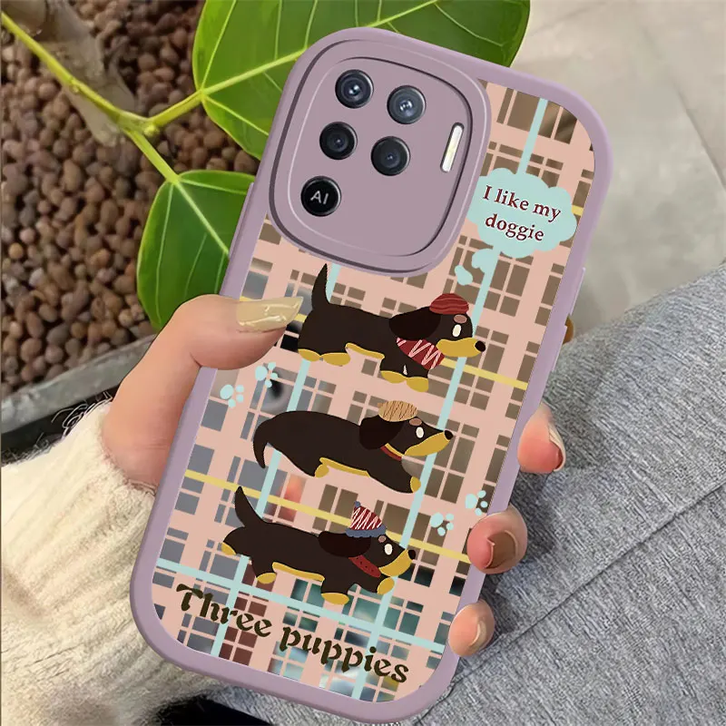 Phone Case For OPPO Realme X XT K3 K5 GT Neo 2 X2 Narzo 20 Pro 30A 50i 50A Prime 50 Soft Silicone Mirror Cute Dog Print Cover