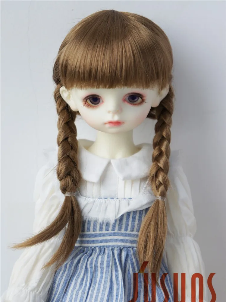 Фото JD018B 1/8 1/6 1/4 1/3 Парик с двойными косами из синтетического мохера для кукол BJD, OB11, YOSD, MSD, SD, DOD. Аксессуары для кукол. №2