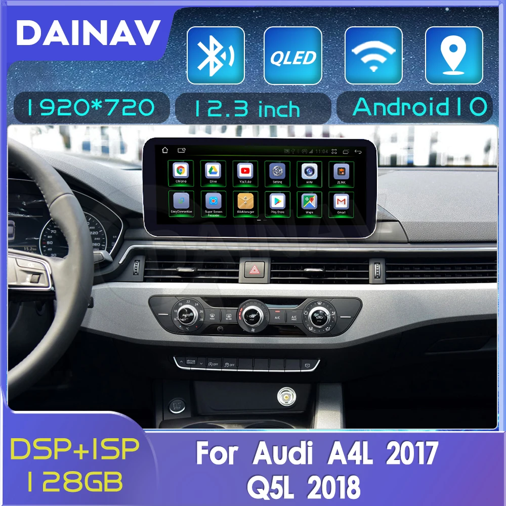

Автомобильный радиоприемник с антибликовым экраном 12,3 дюйма Android CarPlay для Audi A4L Q5L 2017 2018 мультимедийный плеер стерео приемник GPS