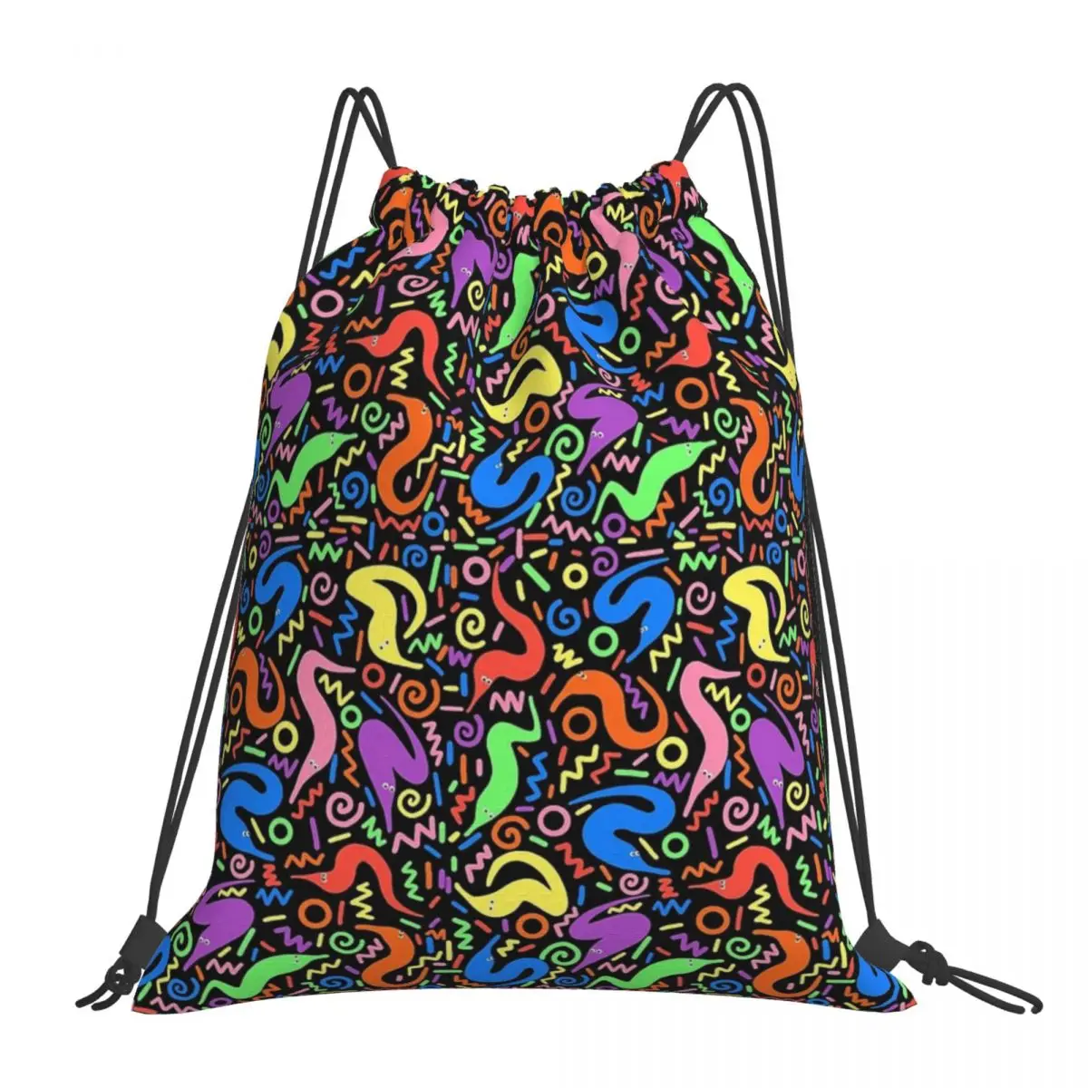 

Сумка на шнурке для боулинга в стиле ретро, портативные рюкзаки с кулиской, спортивная сумка с карманами для книг