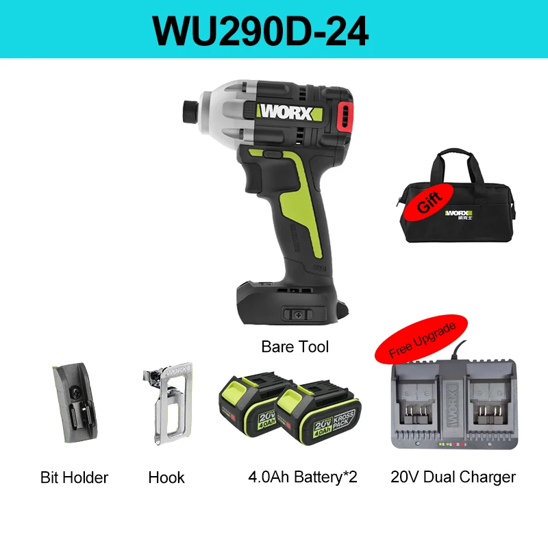 

Шуруповерт WORX WU29D 20В бесщеточный