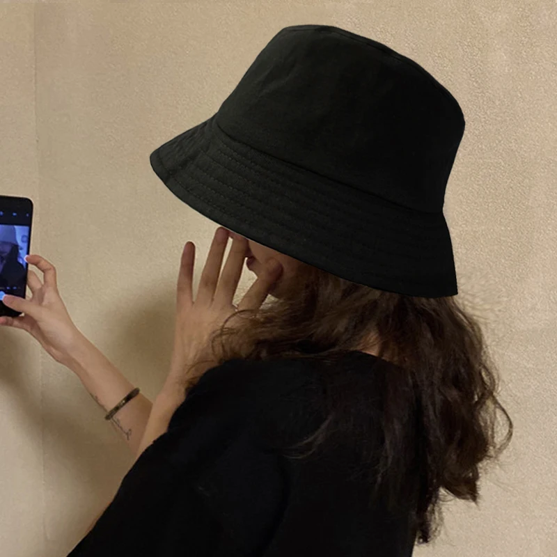 Панама женская летняя из мягкого хлопка однотонная портативная |