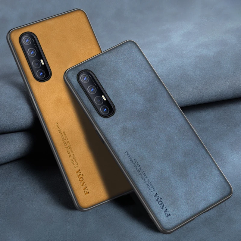 Роскошный чехол из искусственной кожи для OPPO Reno 3 4 Pro 5G Reno3 Reno4 матовый Силиконовый чехол для телефона OPPO Find X2 Pro X3 Lite X2 Neo