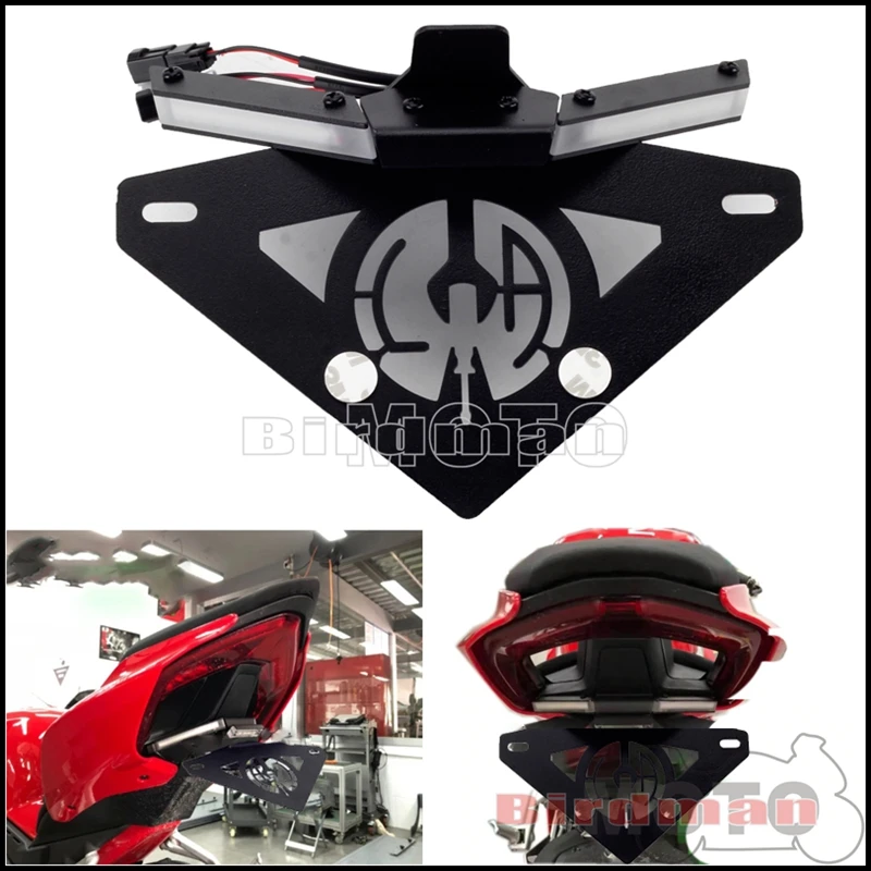 

Кронштейн для номерного знака мотоцикла Ducati Panigale V4 V4R V4S, держатель номерного знака со светодиодный подсветильник кой Для указателя поворот...