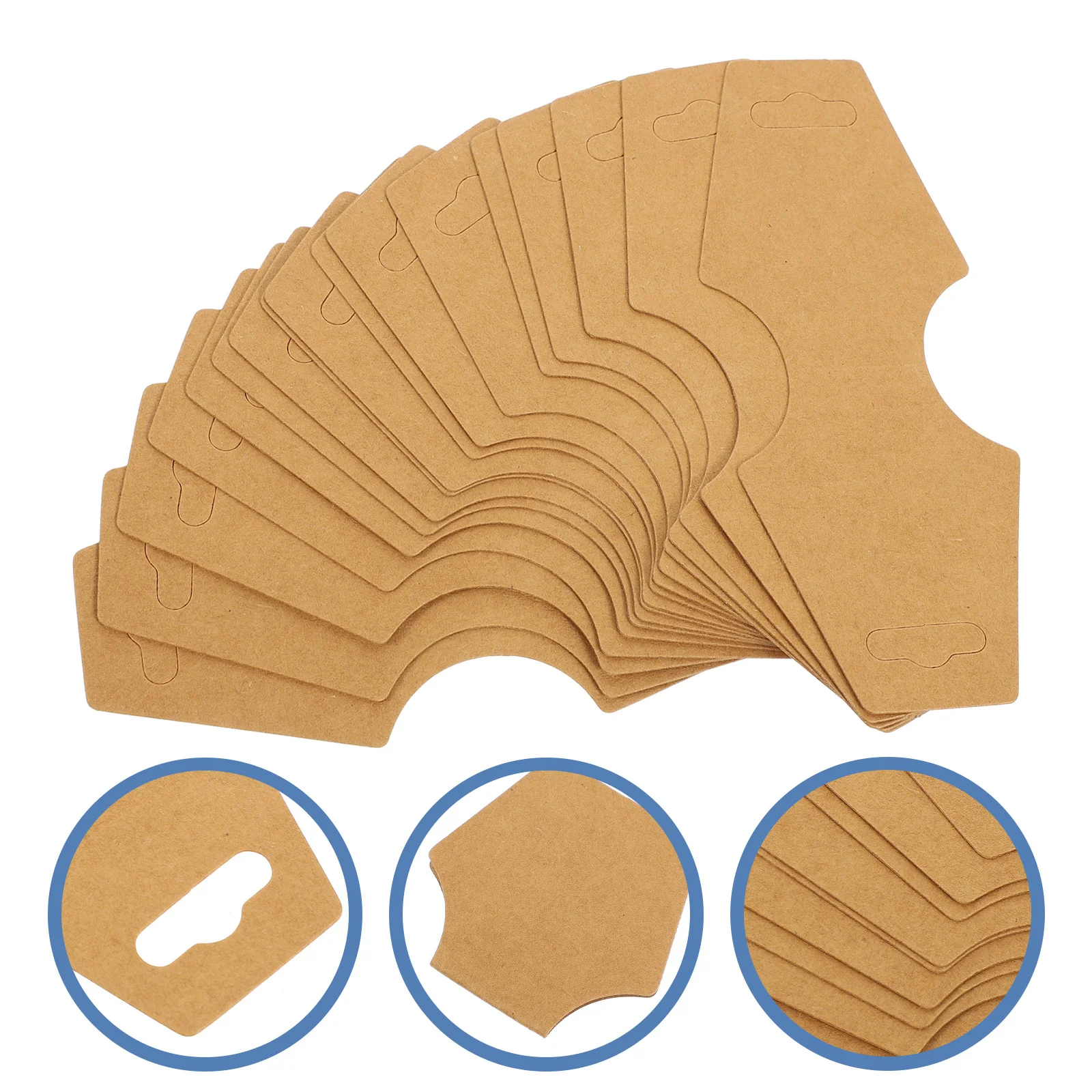 

100 Pcs Necklace Wrapping Card Blank Cards Ear Studs Display Anklet Displaying Paper Kraft Bracelet Holder Jewelry