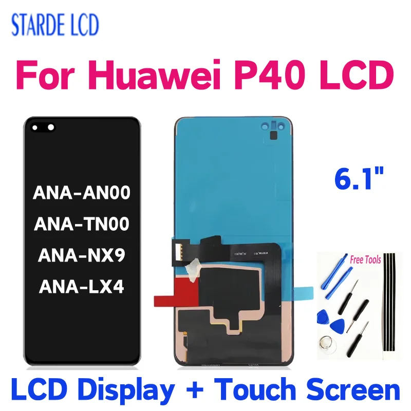 6 1 &quotAMOLED для Huawei P40 ЖК-дисплей сенсорный экран дигитайзер p40 зеркальная