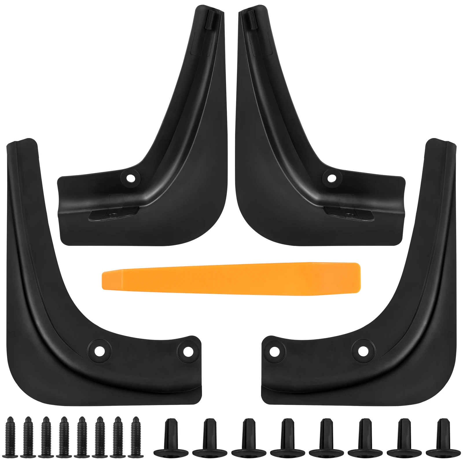 

4pcs Car Mud Guard Set Automobile Front and Rear Fender Protector Molded Full Protection Mud Guards Mud Flaps No Need to Drill