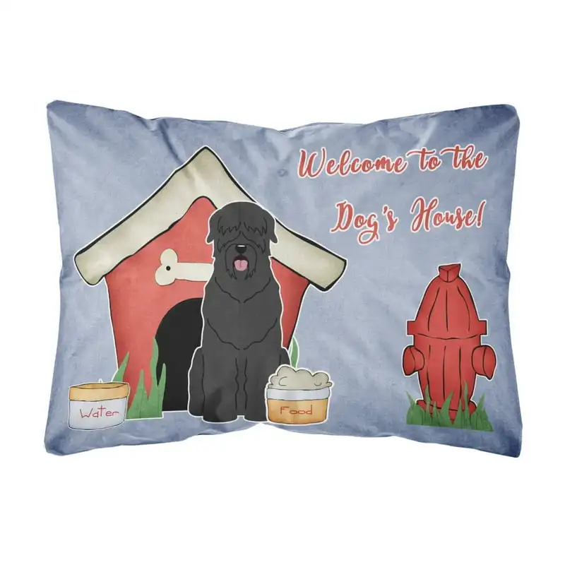 

Treasures BB2780PW1216 Dog House Collection Black Russian Terrier Canvas Fabric Decorative Pillow , 12H x16W,