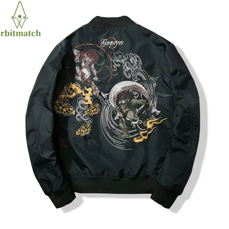 

Winter Men Bomber Jacket Japanese Embroidery Jacket Men Women Couple Baseball Jacket Harajuku Streetwear Male Windbreaker Autumn