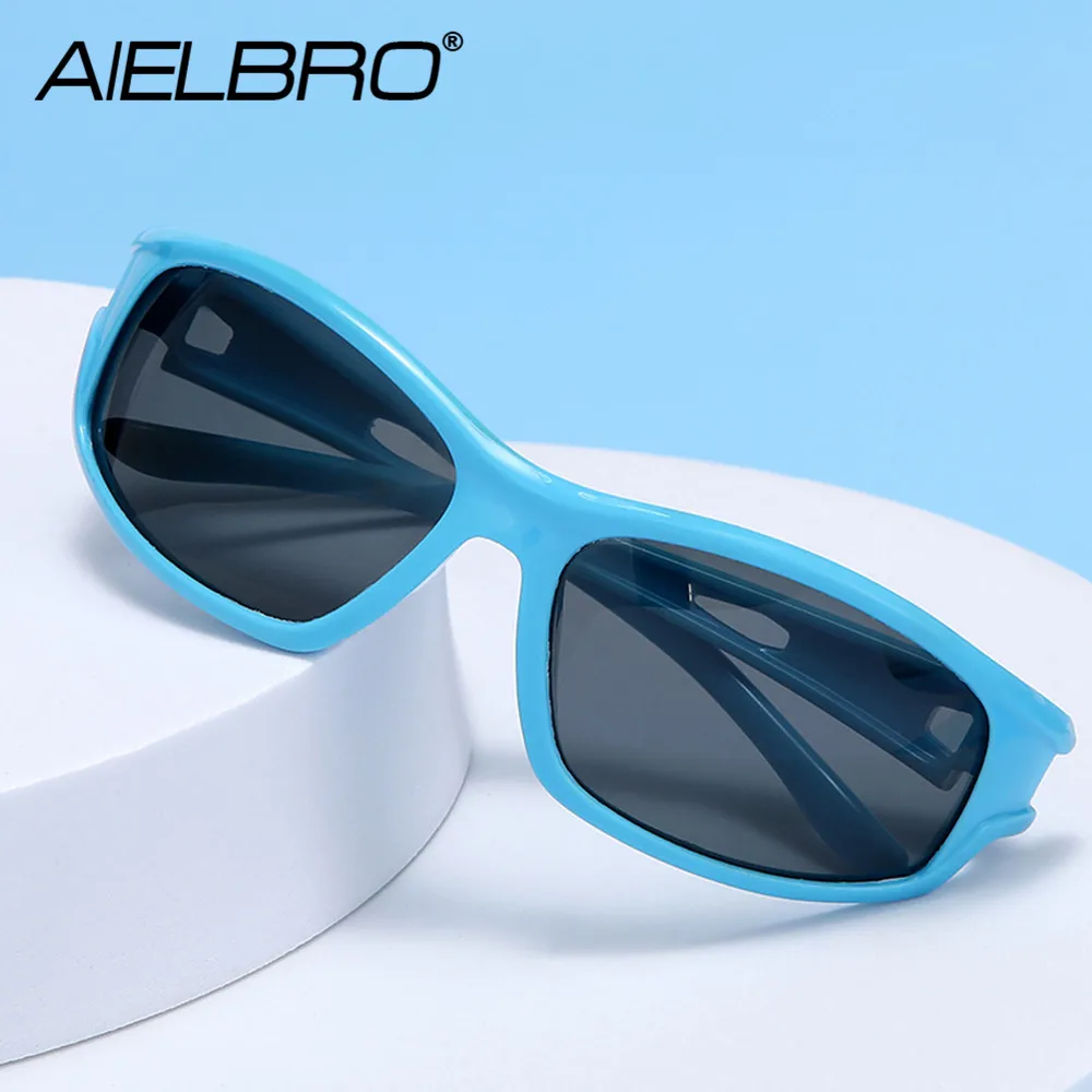 

AIELBRO Polarized Kids Sunglasses Silicone Flexible Children Glasses Boys Fashion Kids Glasses for Girls Shades Eyewear UV400