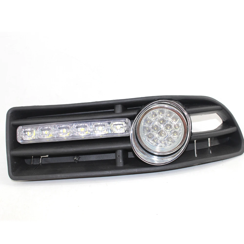 

Car GRILLE FOG Light LED Fit FOR VW JETTA BORA 99-04 With DRL (white)