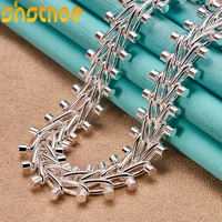 925 sterling silver double row bead chain 18 inch chain necklace for man women party engagement wedding fashion charm jewelry