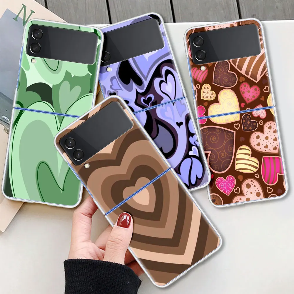 

Heart Circle for Samsung Galaxy Z Flip3 5G Phone Case Suitable Luxury Zflip3 Shell Protective Sleeve Z Flip 3 Cover Caso Bags