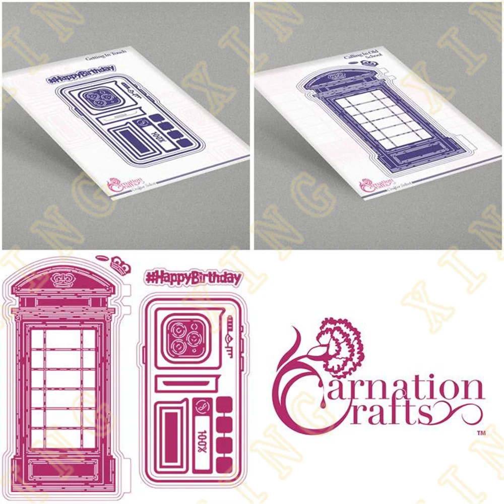 

Calling in Old School Getting in Touch New Metal Cutting Dies Scrapbook Diary Decoration Stencil Embossing Template Diy Handmade