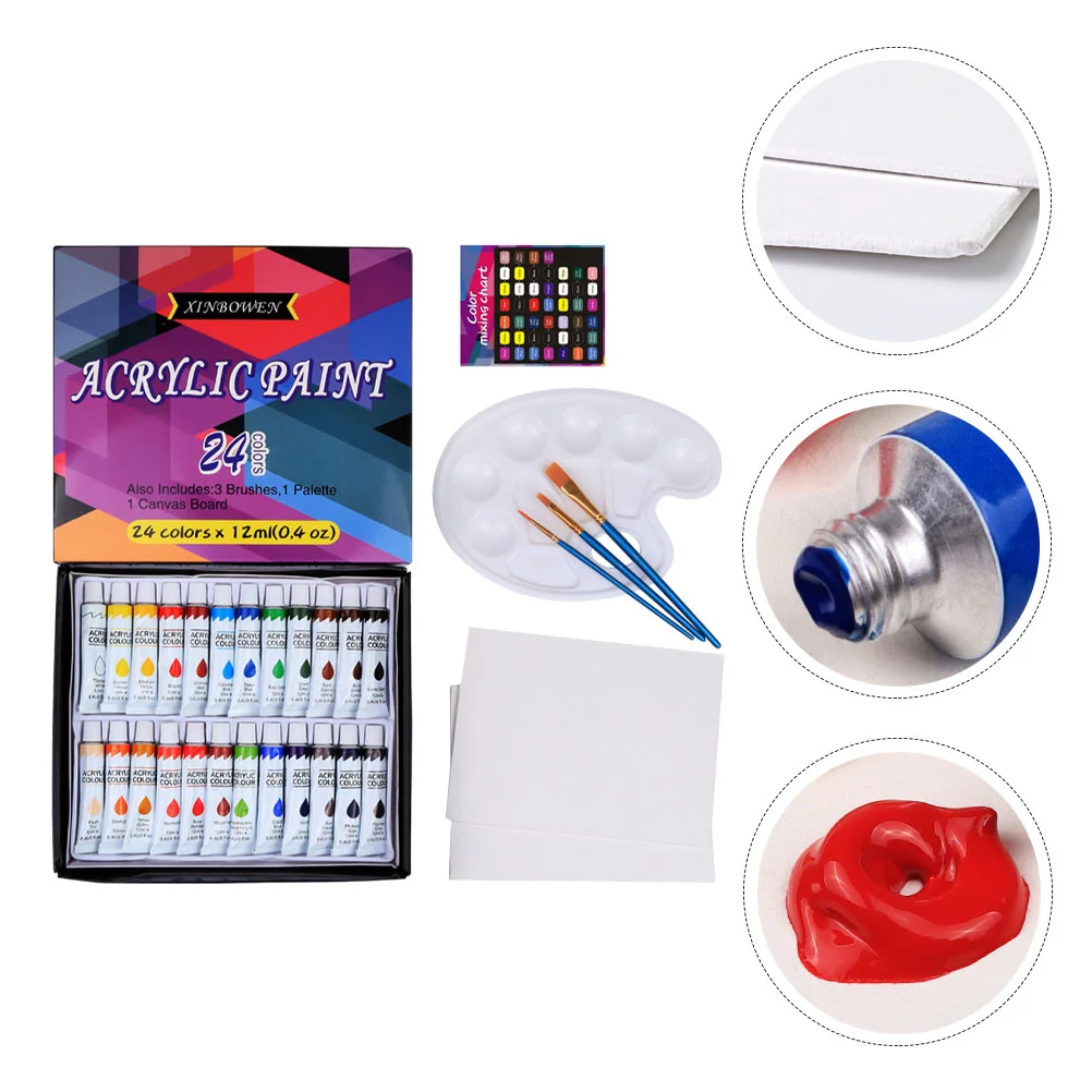 

1 Набор, детская акриловая краска, 24 цвета