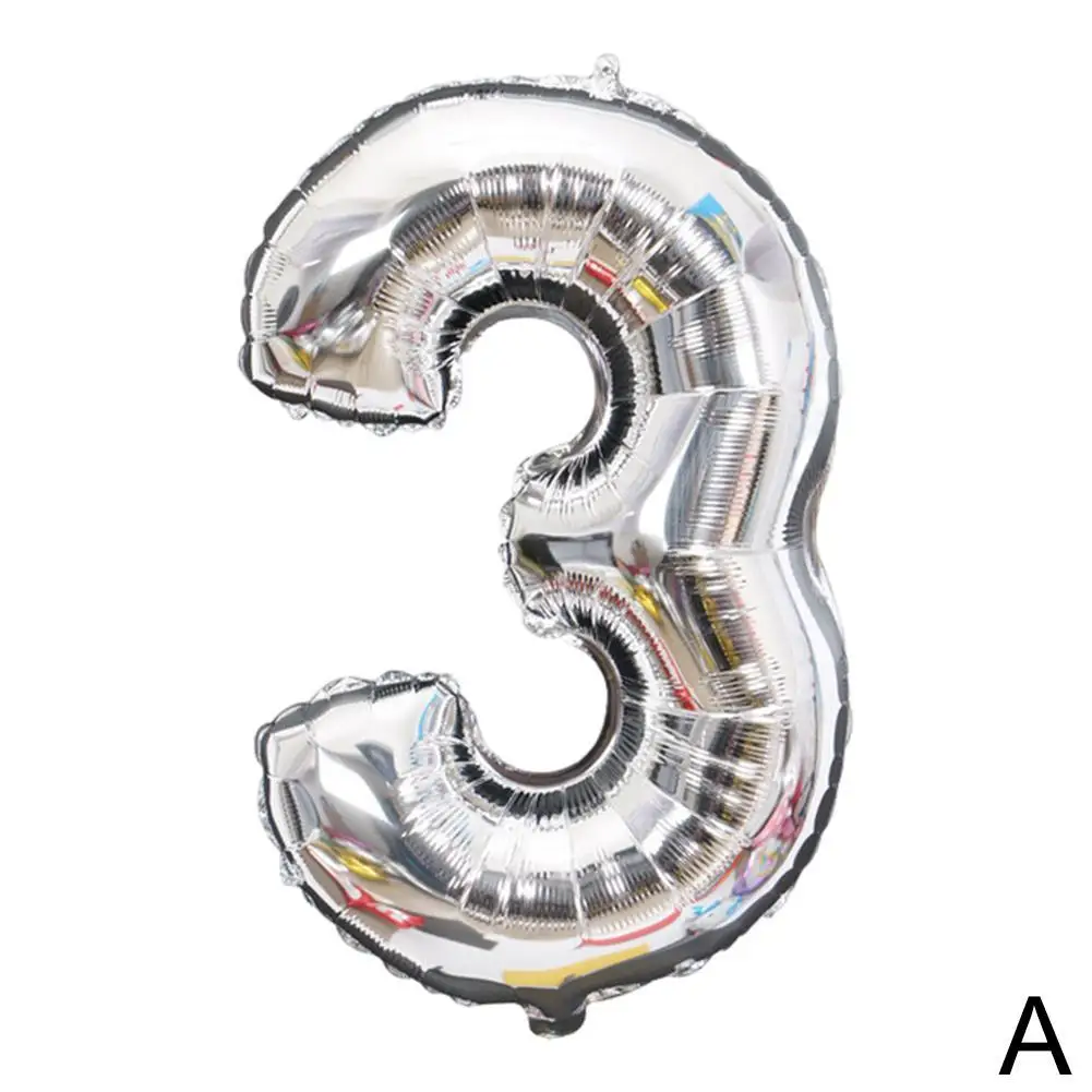 Большой Цифровой Воздушный Шар из алюминиевой пленки 32 дюйма золотой серебряный
