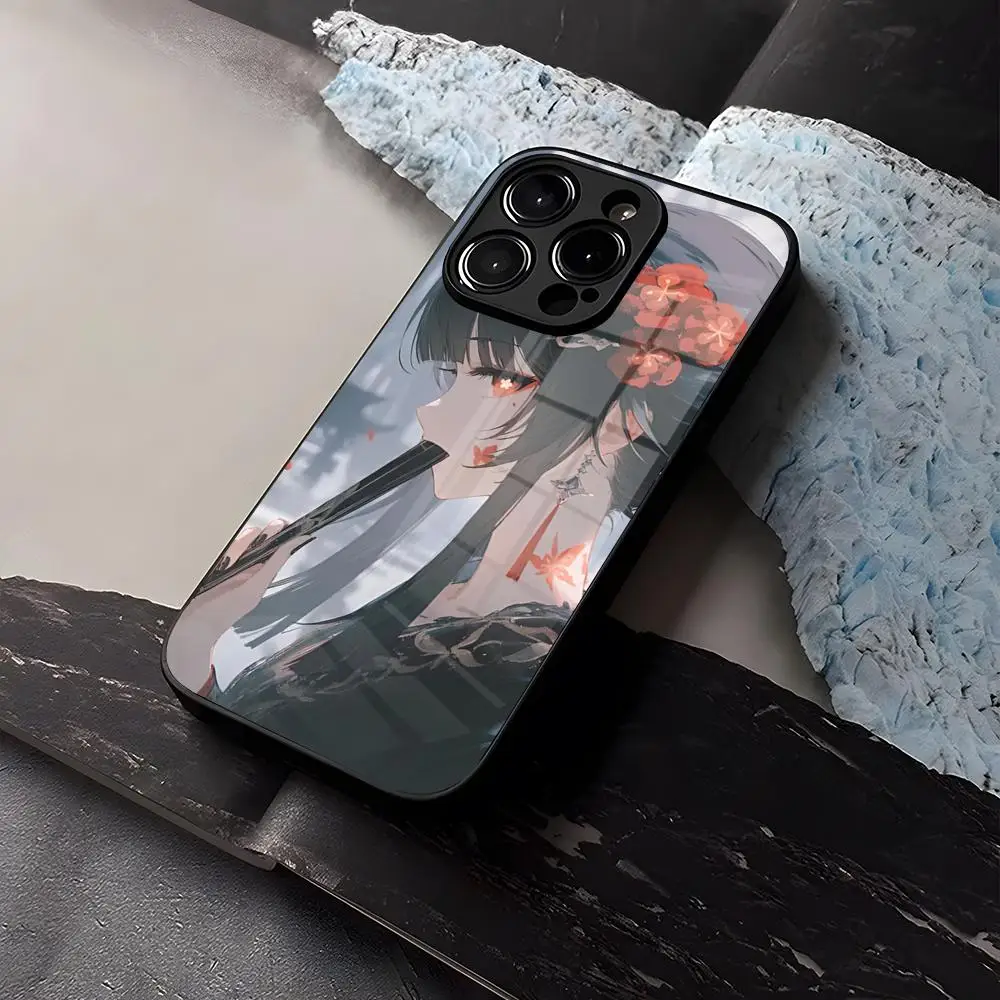 Чехол для телефона Genshin Impact Kiss Fan iPhone 15 13 14 16 12 11 Pro XS Max Plus Mini X XR SE2020 чехол из