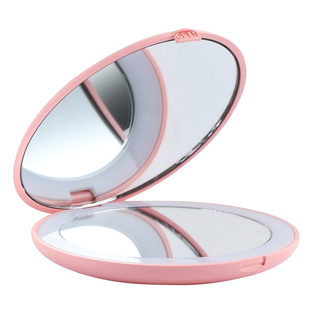 

Beauty Mirror Round Magnifying Glass Mini Portable Light Travel Makeup Aluminum Pocket Purse