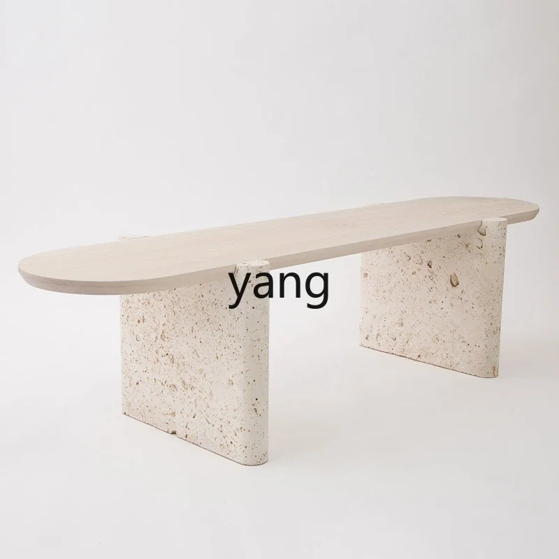 CX журнальный столик из натурального травертина простой креативный длинный