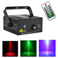 mini remote music 16 pattern red green laser lights projector mixed 3w blue led lamp dj club home party show stage lighting 16rg