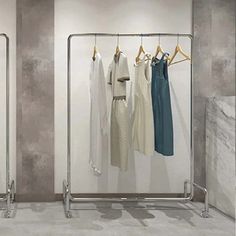 Металлическая промышленная вешалка для пальто длинный промежуточный стеллаж
