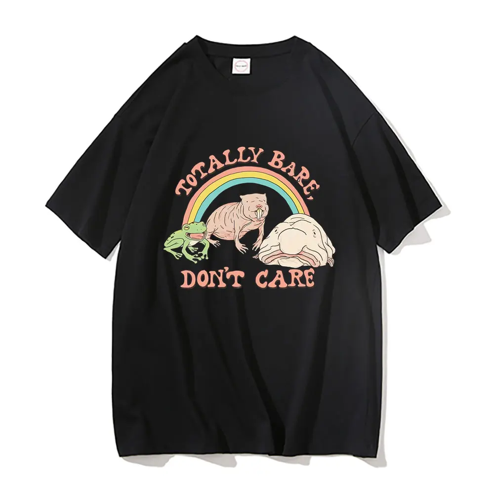 

Totally Bare Dont Care Print Tshirt Men Women Pure Cotton T-shirts Funny EU Size Tee Unisex Casual Loose Short Sleeve T Shirt