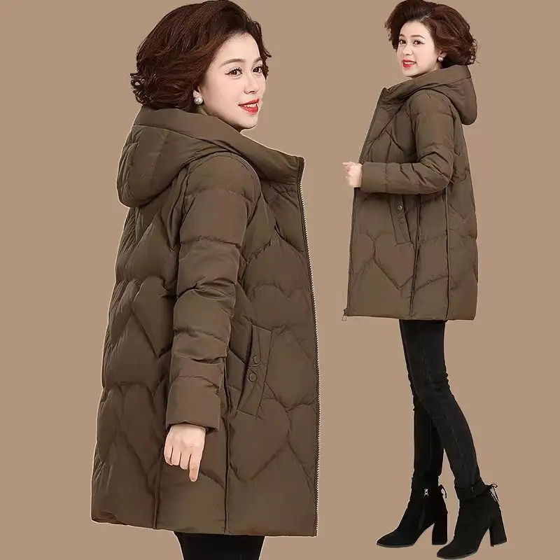 

Верхняя одежда, зимняя одежда, куртка средней длины с капюшоном и хлопковой подкладкой, повседневное облегающее пальто, зимнее женское теплое утепленное пальто, парки T264