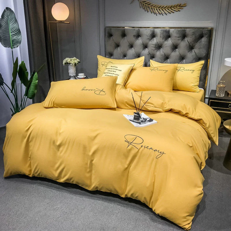 Simple High Quality Embroidered Duvet Cover Queen Washed Cotton Quilt 220x240 Soft Skin Friendly Comforter Covers 150x200 |