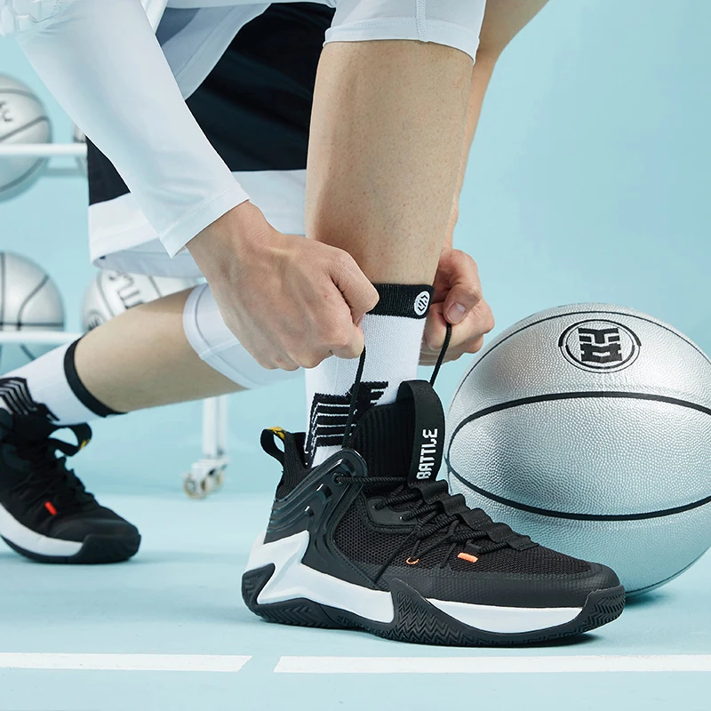 QIAODAN Professional Men Basketball Shoes 2023 Cushioning Non-Slip High-Top Fashion Sports Shoes Male Sneakers XM25200103