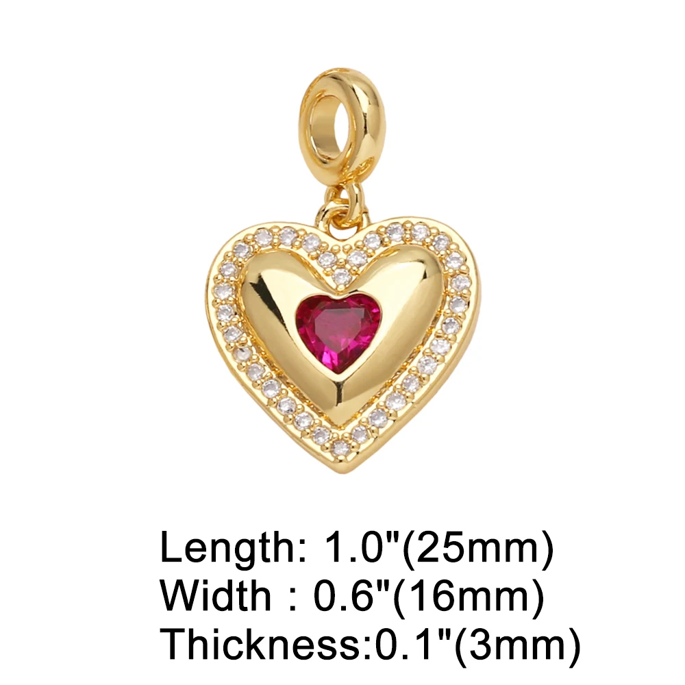 OCESRIO многоцветный кристаллический кулон в форме сердца для ожерелий медное