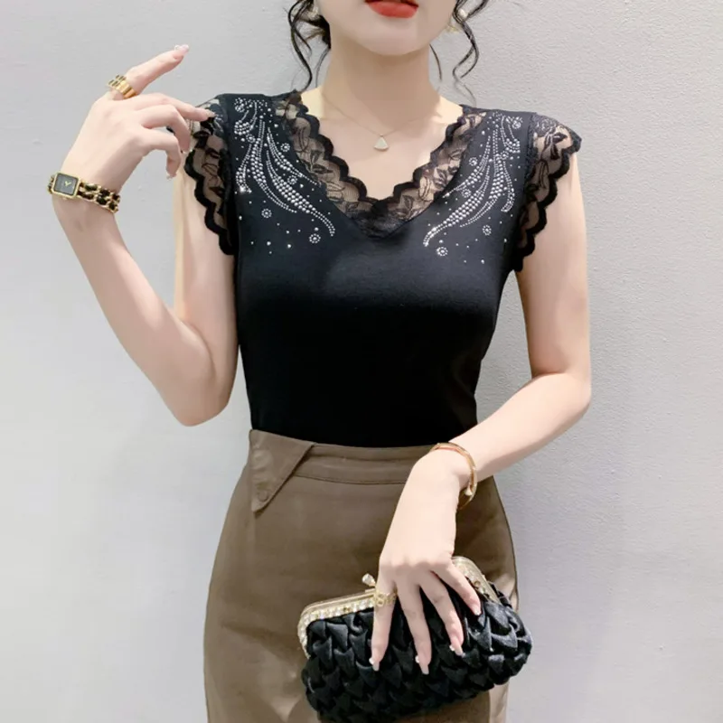 #5686 черная Красная футболка без рукавов женская сексуальная облегающая