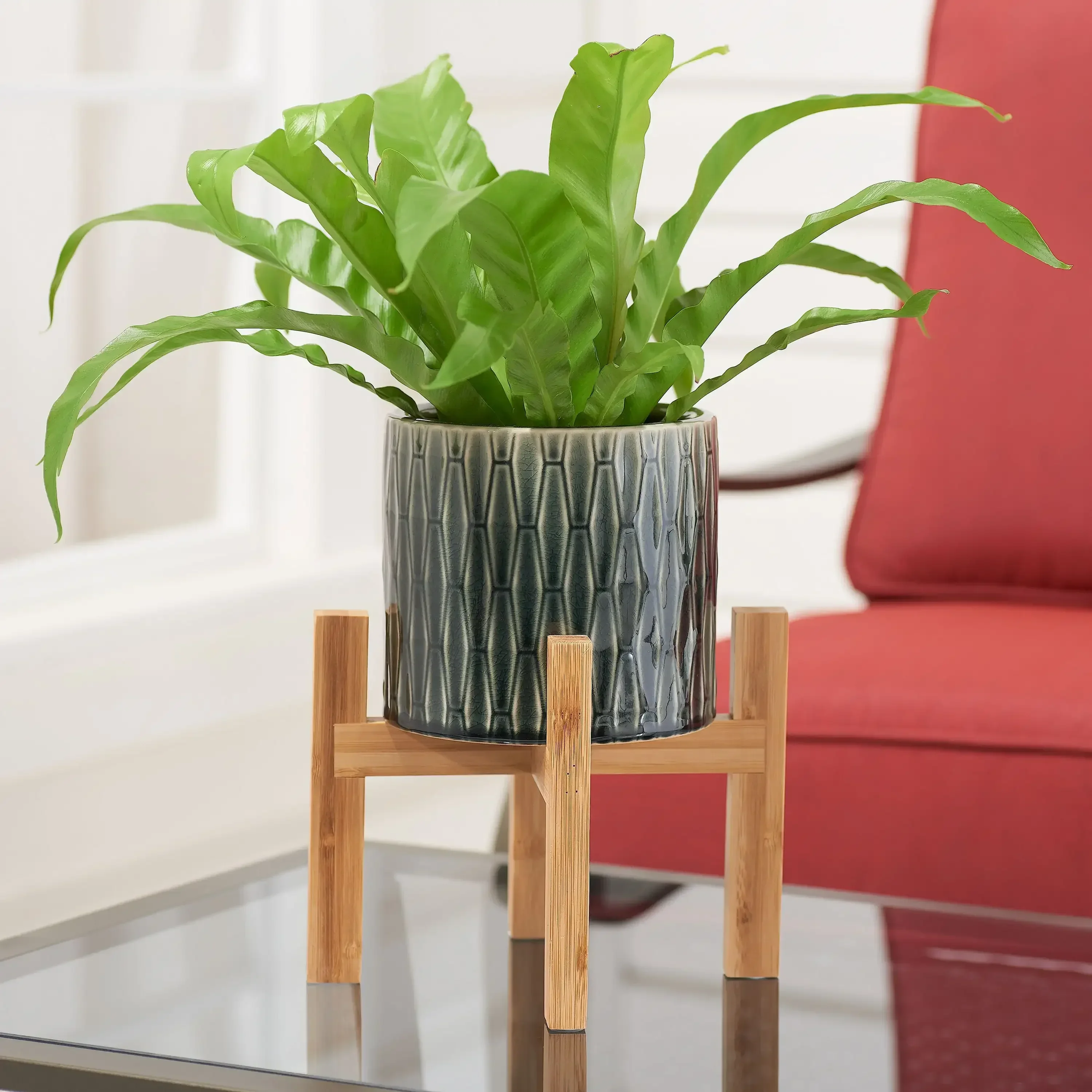 

Керамический горшок g Kennewick с бамбуковой подставкой, горшки для растений 6 дюймов