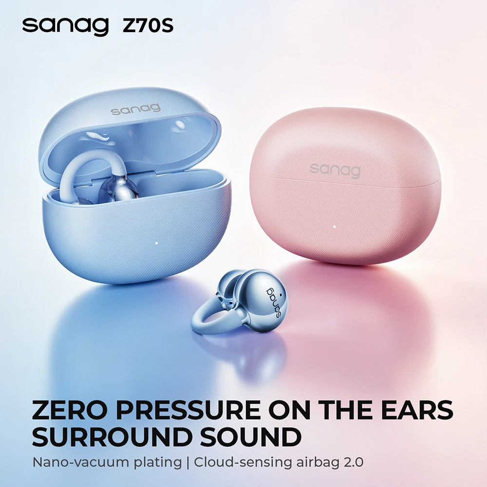 Фото Наушники Sanag Z70S с открытым дизайном, Bluetooth, стереозвук, беспроводные, с креплением на ухо, OWS, HD-звонки, спортивные наушники для бега. №2