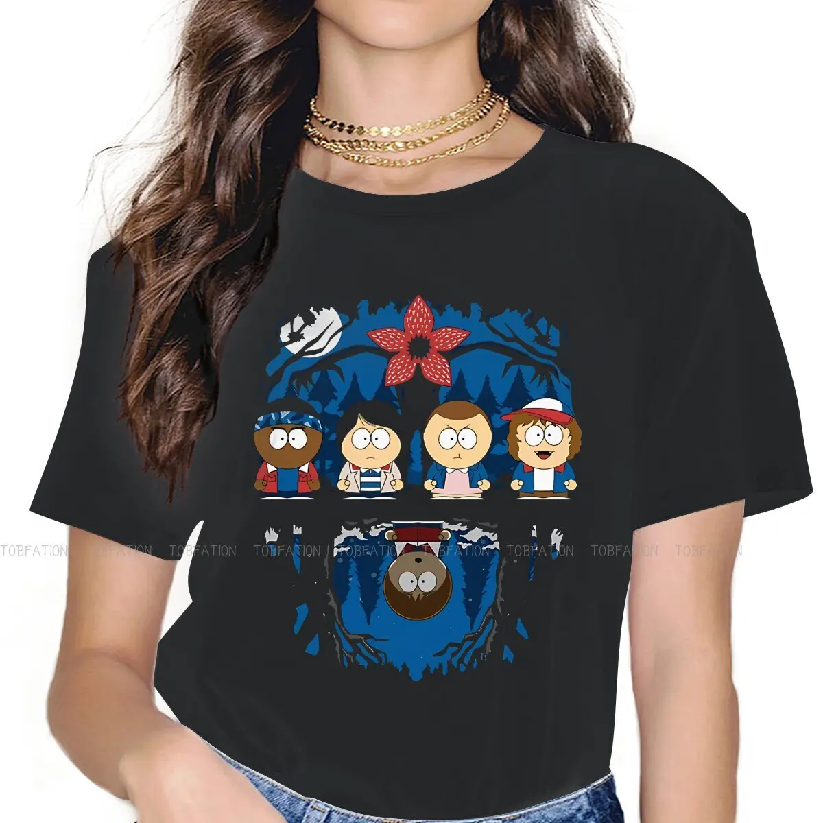 

Terrifying Adventure Women Shirts Southpark Oversized T-shirt Goth Vintage Female Top