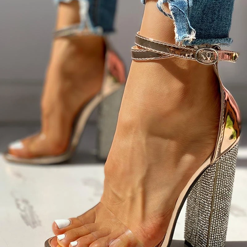 

Новинка 2022, пикантные удобные женские туфли на высоком каблуке, женские сандалии с пряжкой, элегантные универсальные модные женские туфли н...