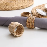 water hyacinth grass napkin rings handmade woven napkin buckle gourd grass napkin rings country style simple rustic table decor