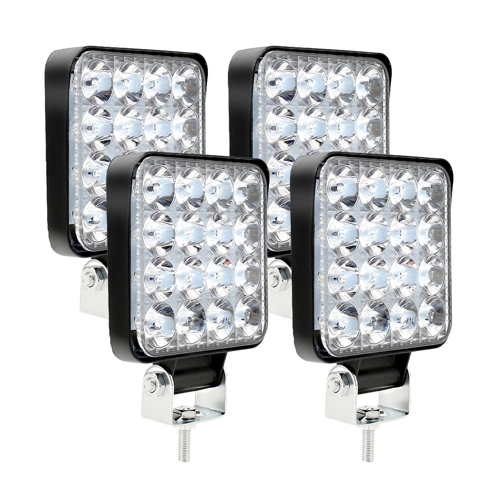 

LED Light Bar Lumitek 4PCS 48W Led Work Light Square Led Lights Flood Off-road for Trucks Off-road Vehicle ATV SUV UTV 4WD Jeep
