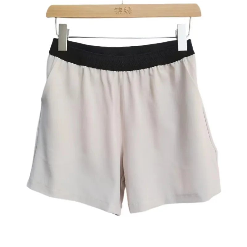 Solid color shorts women's spring summer new everything casual pants high waist show thin A-line pants loose wide leg pants