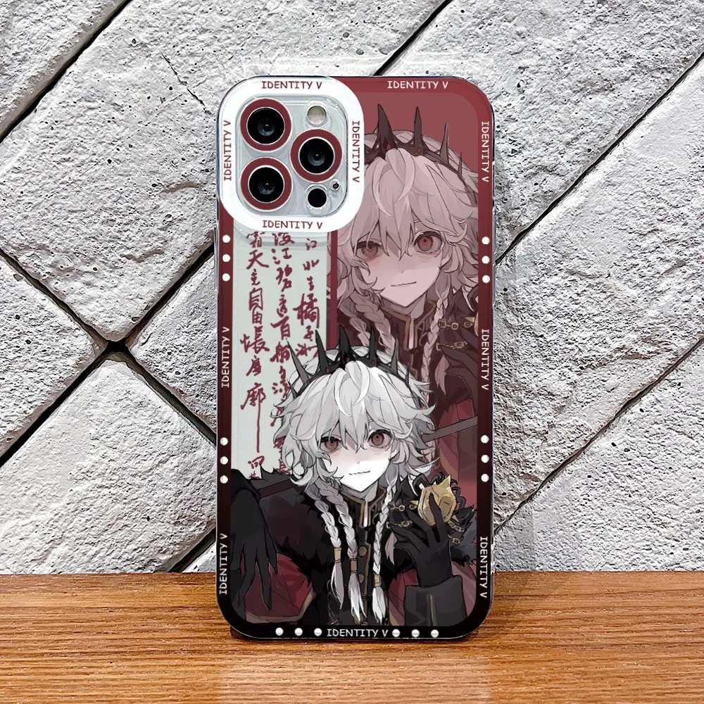 Game Identity V Phone Case for iPhone 16 15 14 Plus 13 12 Mini 11 Pro Max X Xs XR 7 8 Border Print Transparent Soft Cover