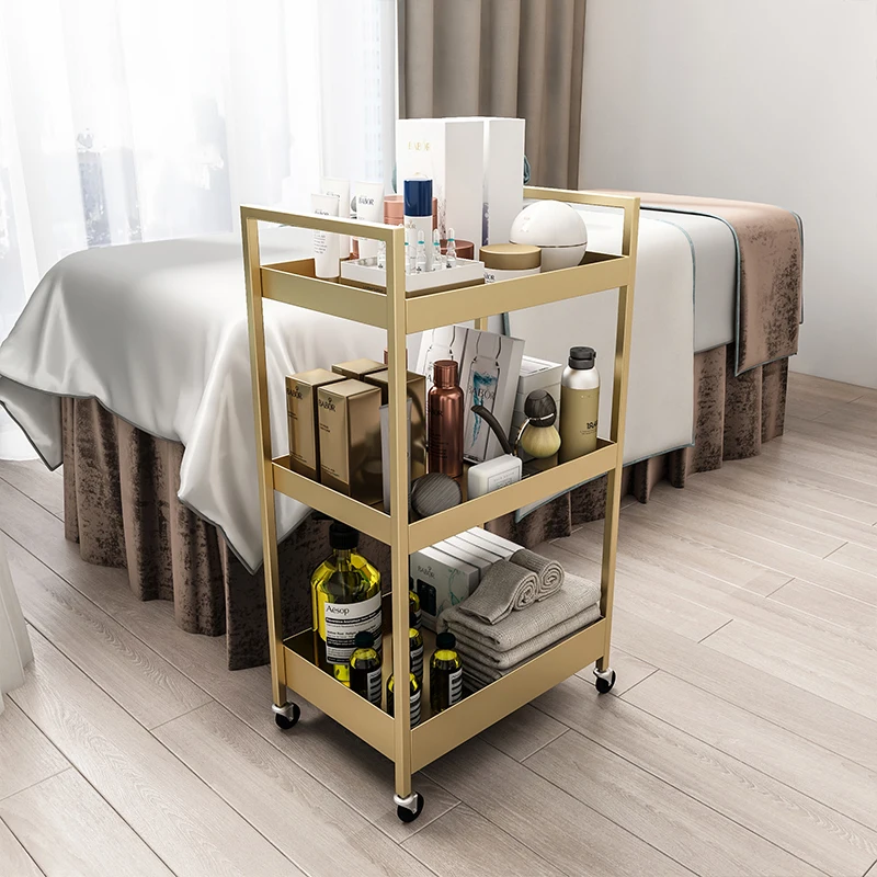 

Beauty Salon Special Trolley Manicure Shop Beauty Eyelashes Embroidery Tool Cart Instrument Storage Rack Haircut Mobile Rack
