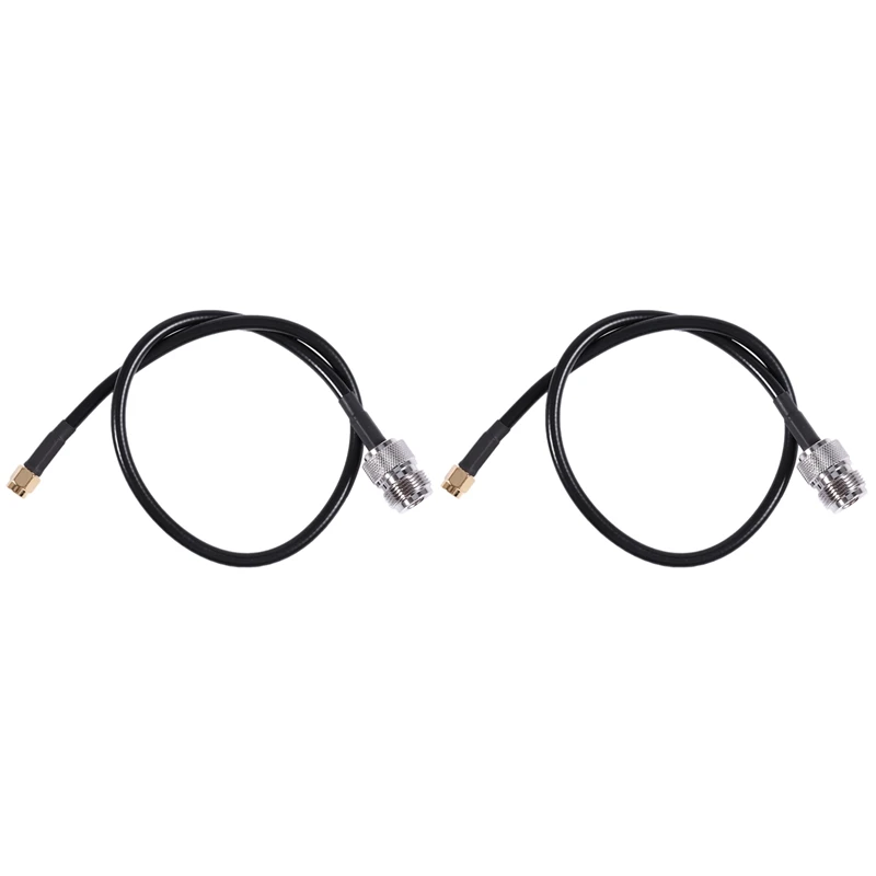 

2X RP-SMA Male To N Type Female Connector Cable Black 40CM
