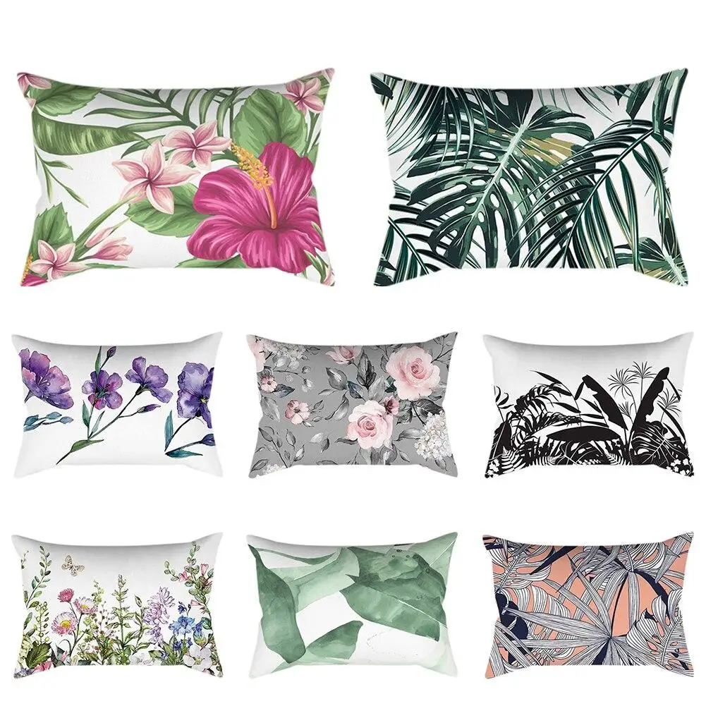 

Botanical Mosaic Art Home Polyester Decor Pillowcase Elegant Living Room Sofa Rectangular Cushion Cover 30x50cm Pillowcase