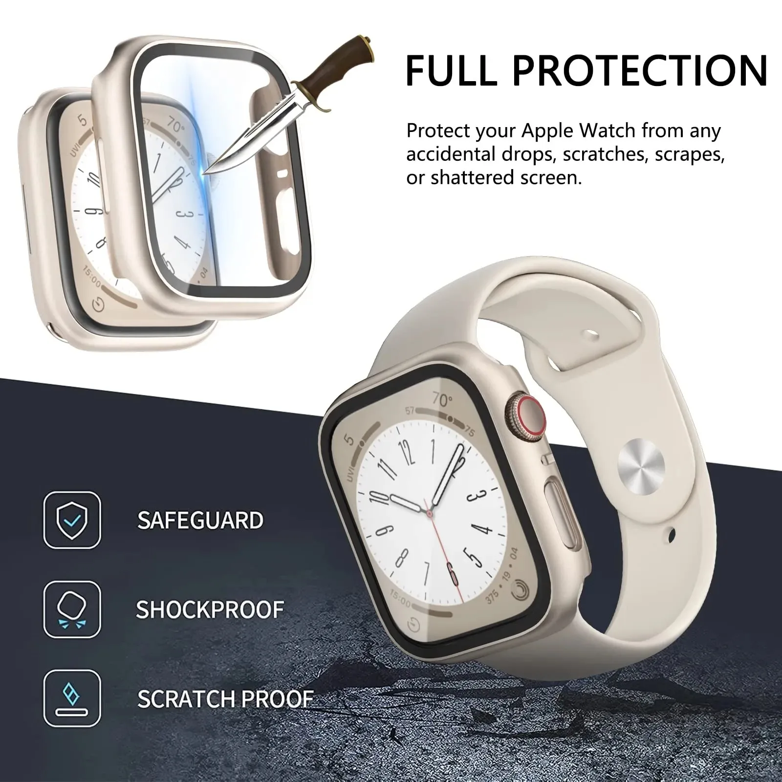 Фото Стекло и крышка для часов Apple Watch Φ 44 мм 40 мм 45 мм 41 мм 42 мм 38 мм, correa, защита экрана iwatch series 9 8 7 SE 3, Аксессуары для планшетов №3