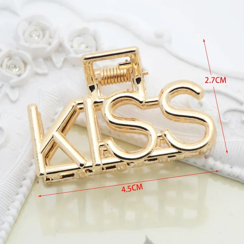 Заколка-краб для волос женская металлическая 1 шт.