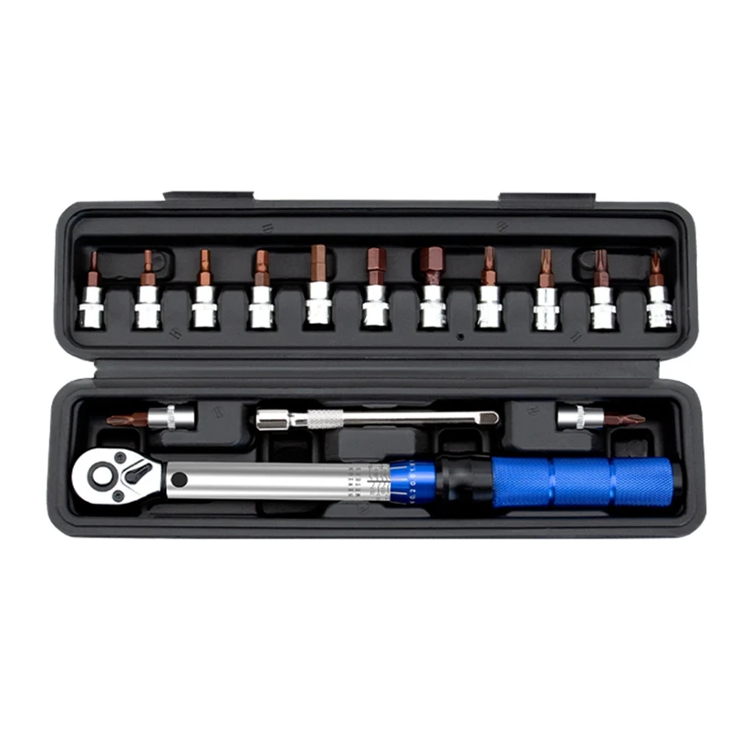 

1/4Inch Torque Wrench Set With Screwdriver Bits 2-24 NM Bicycle Preset Torque Key Wrench Tool For Car And Bike Repairing