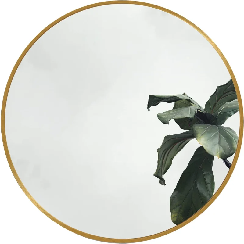 

Circle Mirror 30 Inch\ Gold Round Wall Mirror Suitable for Bedroom\ Living Room\ Bathroom\ Entryway Wall Decor And