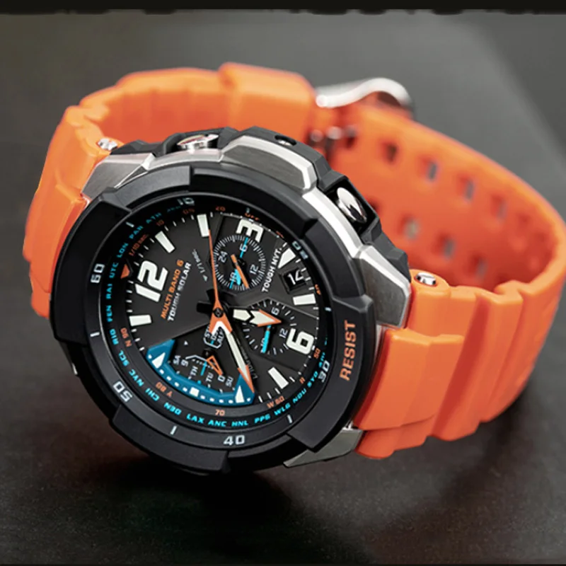 Black Orange Silicone Watchband for Casio G-SHOCK 5121 GW-3500B GW-3000B GW-2000 Men Sport Band Strap Watch Accessories